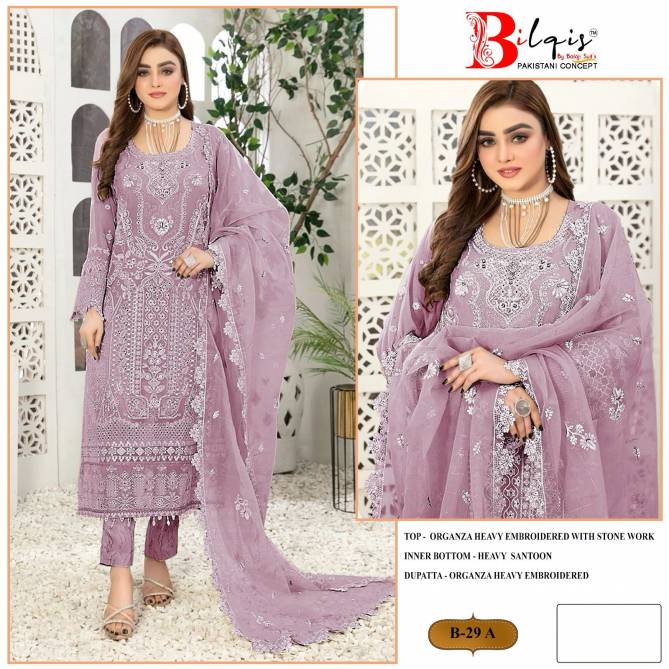 B 29 A To D By Bilqis Organza Pakistani Suits Wholesale Market In Surat With Price

